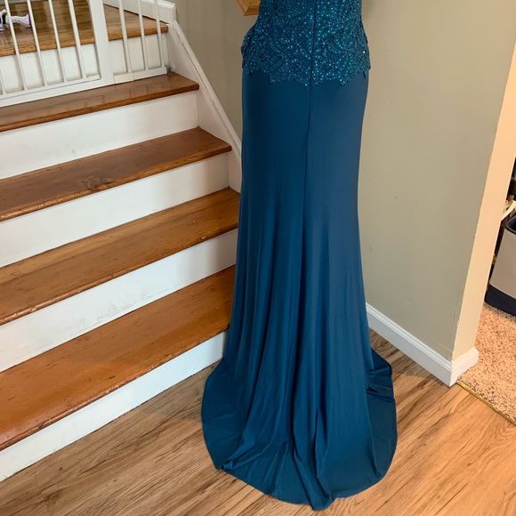 MGNY 71517 teal dress size 4 & 14 - Picture 6 of 8